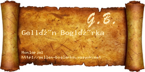 Gellén Boglárka névjegykártya
